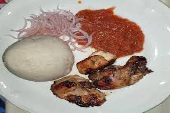 Banku with Chicken pepper