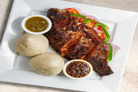 Banku with Tilapia Pepper
