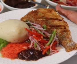 Banku with Red Fish pepper