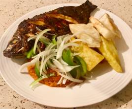 Yam with Tilapia Vegetable stew