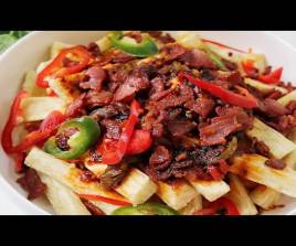 Yam chips with beef
